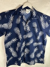makani hawaiian button down shirt Men  s XL Made In India Microfiber Pineapple