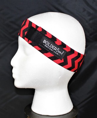 Bolder Band Headband Chevron Black Red