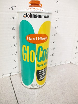 Johnson Wax 1960s Hard Gloss Glo Coat Mop Floor Wax Metal Can Part