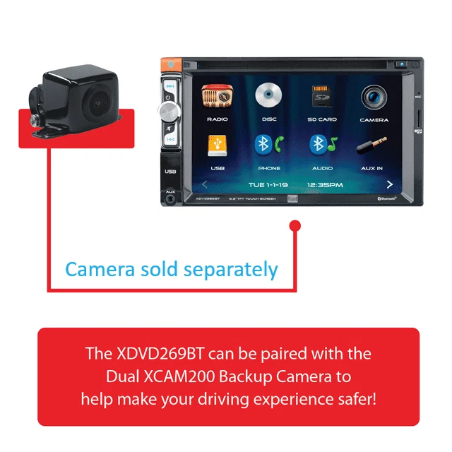 Dual XDVD269BT CD Player Bluetooth USB AUX Input 6.2" Touch Screen LCD™ - Image 4 of 4