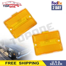 Pair(2) Front Side Marker Light Lens Assembly For 73-77 Sprint El Camino Malibu