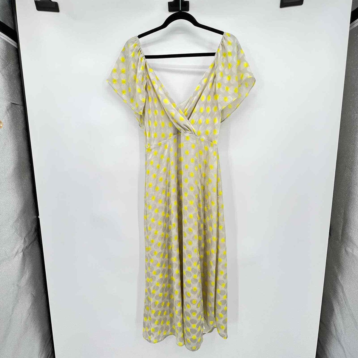 Zara Polka Dot Satin Midi Dress Zara Brown Red Polka Dot Spot