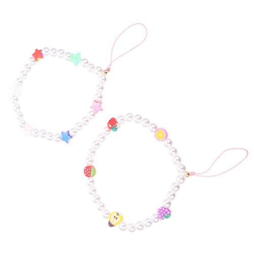 2 Pcs Sternperlenarmband Kreative Handykette DIY-Zubehör Für Telefonketten