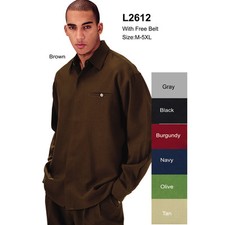 Milano Moda/Fortino Landi Men's Luxurious Walking Suit 2 Piece Set w/Belt L2612B