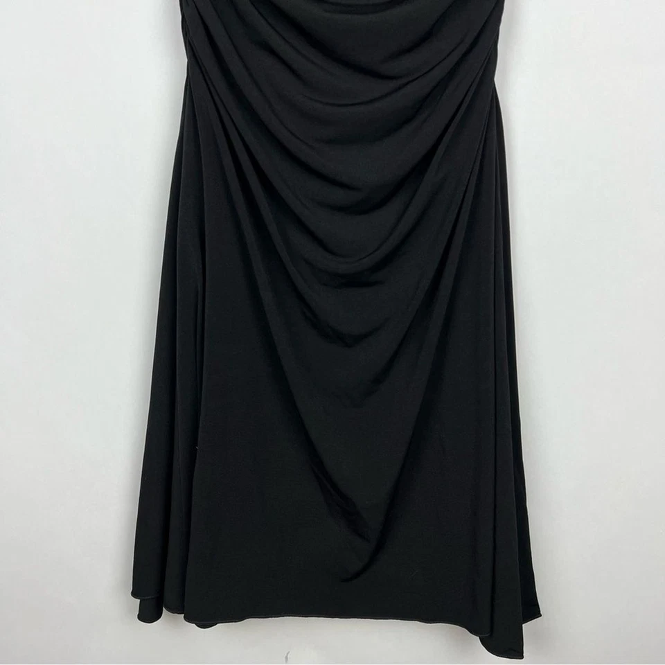 NUEVO Vestido Vintage Y2K Halter Midi Talla S Acanalado Negro Foto 4 de 4