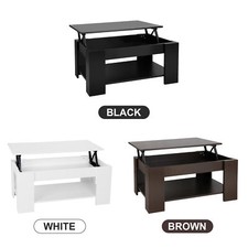 Lift Top Coffee Table with Hidden Compartment Storage and Shelf Multi-Color