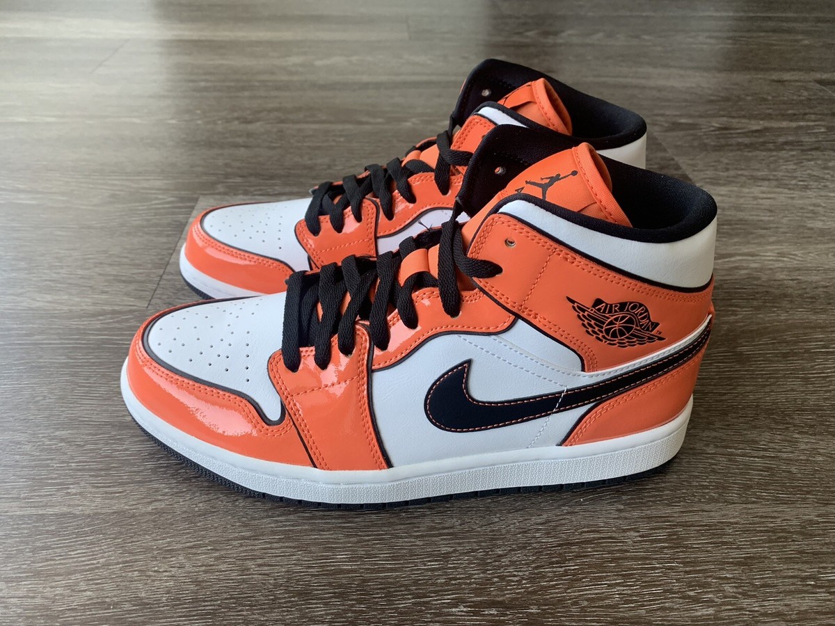 Nike Air Jordan 1 Mid Men's sizes Turf Orange SE White