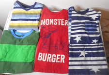 4pcs Gap Kids Boys Sz MED Colorful Graphic Short Sleeve T-Shirts READ BELOW