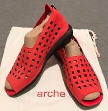 NIB Arche 42/11 "CRIC" like Drick Coral "Pavot" Nubuck Suede Laser Cut Sandals