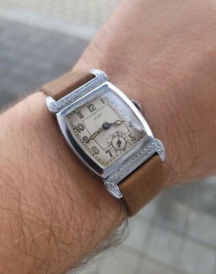 June Tank Herrenuhr Uhrwerk Judex 141 Um 1935  Les Montres Françaises Judex 