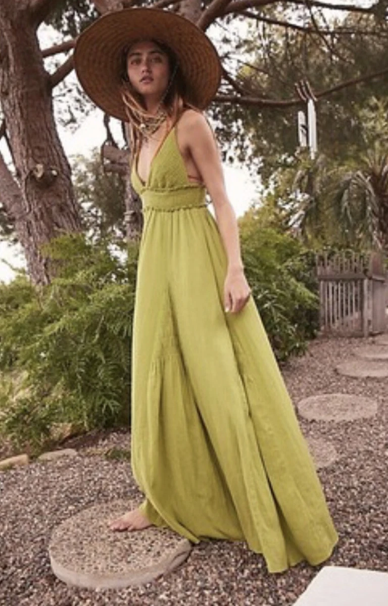 free people green dress