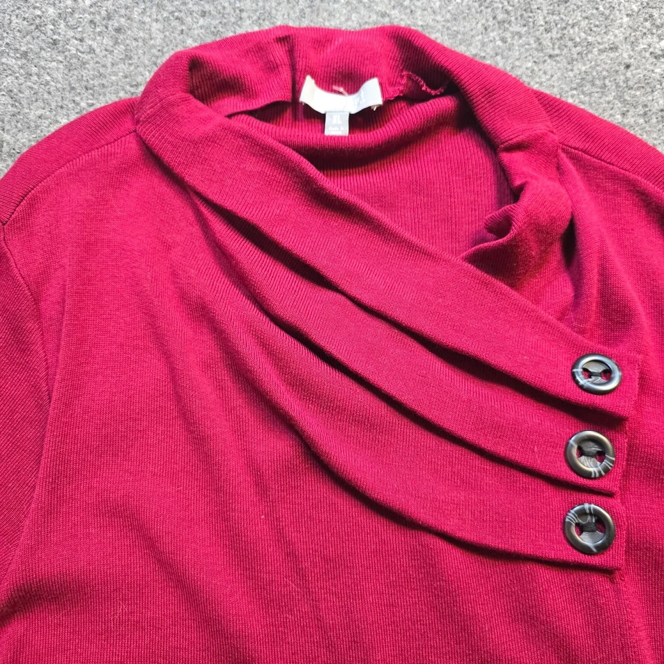 Suéter Habitat Mujer Talla XL Rojo Borgoña Cuello Alto Manga Larga Tejido Cápsula Foto 2 de 4