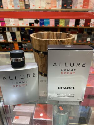 ''EMPTY BOTTLE ,  Allure Homme Sport By Chanel 5 OZ No Spray Top For Deco