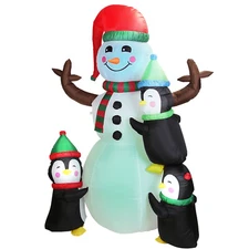 70" Christmas Inflatable Snowmen Blow-Up Outdoor Indoor Display with LED Lights