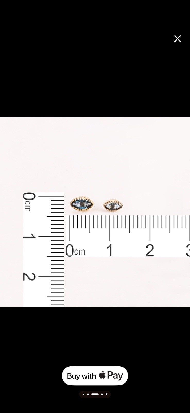 Solid 14g Threadless Genuine Blue Topaz Single St… - image 3