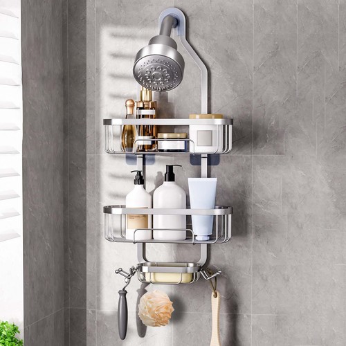 Hanging Shower Caddy Over Shower Head No Drilling Rustproof Shower Rack - Picture 3 of 12