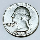 1956 25c Washington Silver Quarter - 90% SILVER VERY FINE DETAILS #11221