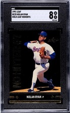 1991 LEAF GOLD ROOKIES BC25 NOLAN RYAN 7th NO-HITTER SGC 8 NM MT