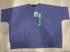 Splendid Women's Crew Neck Short Sleeve Tee, Blue, Size XL