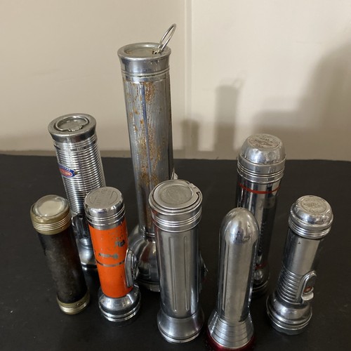 Lot Of Vintage Antique Flashlights Stellar, Hipco, Satellite…..All Untested