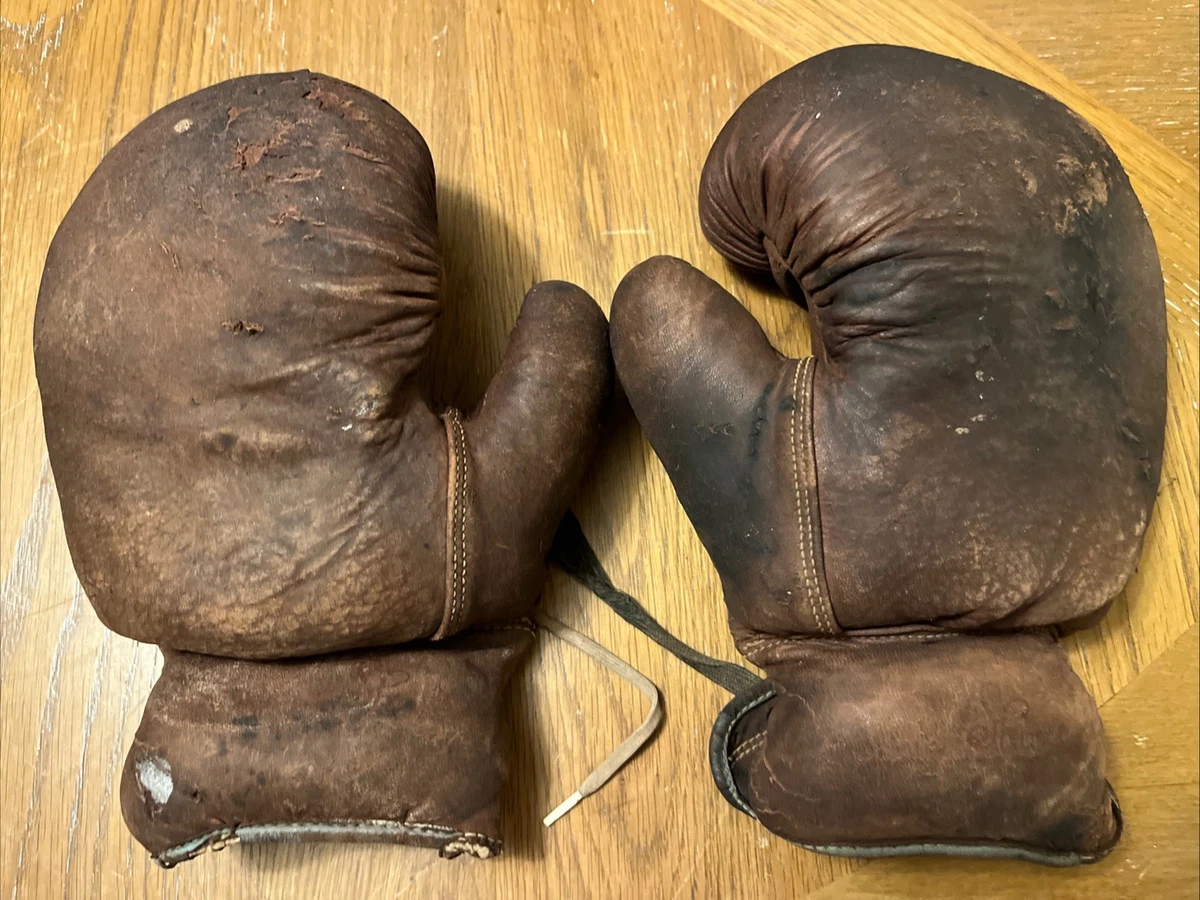 当時物 アンティーク ボクシング　グローブ　hatori Vintage Leather Boxing Gloves for sale | eBay