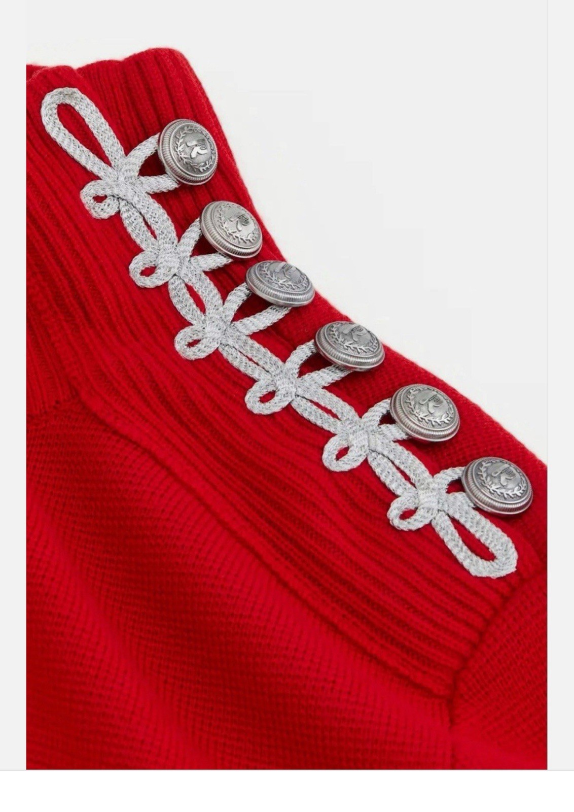 Rabanne x H&M Limited Edition Woman WOOL SWEATER WITH TURTLENECK Red New Size M image 4