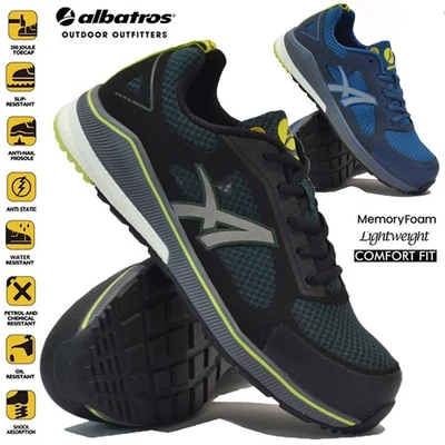 MENS MEMORY FOAM COMPOSITE TOE CAP SAFETY WORK AIRPORT SHOES BOOTS TRAINERS SIZE - Image 1 of 4