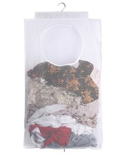Breathable Mesh Laundry Hamper,Foldable Hanging Closet Storage Basket,Portabl...
