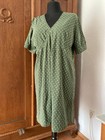 Jersey Kleid Etui Schnitt grün Punkte Gr. 48 Kurzarm Baumwolle