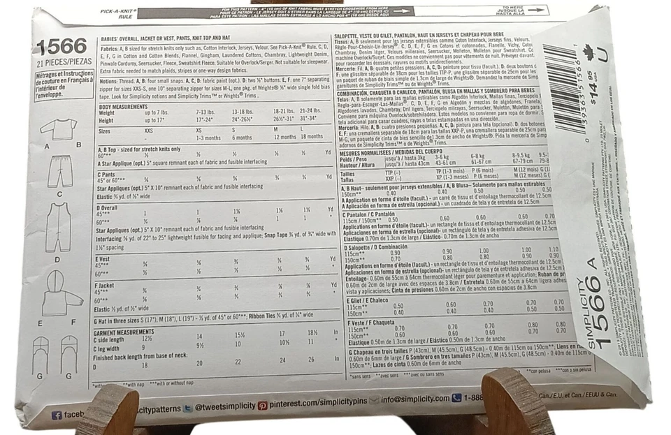 Simplicity 1566 Toddlers Toddlers Vest Top & Pants Sewing Pattern Size XXS-L - Image 2 of 2
