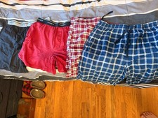 Hanes Boxer Shorts Men Size Large Plaid/Solid Great Condition Set Of 4