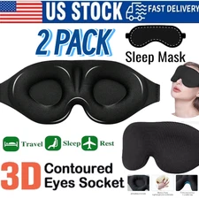 2Pack Sleep Mask for Men Women, 100% Light Blocking 3D Eye Mask US FREE SHIPPING