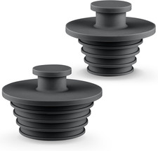 Silicone Bathtub Drain Stopper Sink Plug 2 Pack Black Large and Small