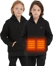 Kids Heated Hoodie Sweatshirt,Heated Jacket Full-Zip for Child with 5V Battery P