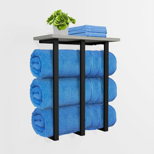 Towel Rack Wall Mounted with Shelf, Beautiful Storage for Small Bathroom, Neat O