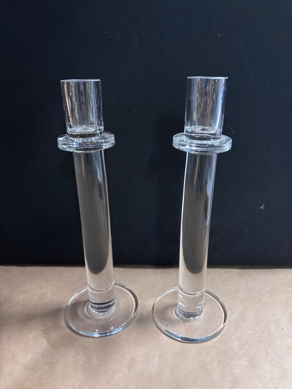 Two Glass Candlesticks in the Modern Style