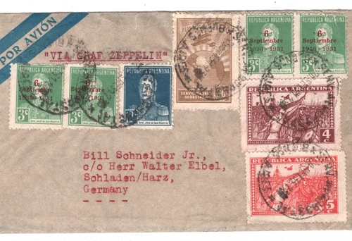GRAF ZEPPELIN Air ARGENTINA Cover 1931 GERMANY Schladen {samwells}KZ451