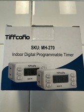 2 TiFFCOFiO Indoor 15A/1800w  Digital Programmable Outlet Timer