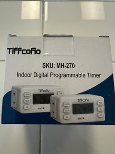 2 TiFFCOFiO Indoor 15A/1800w  Digital Programmable Outlet Timer