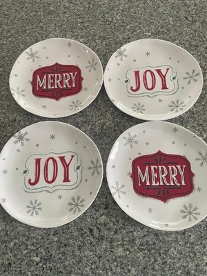 4 Target Wondershop Melamine 8'' Plates~Merry & Joy~Christmas~Dessert/Salad/App.
