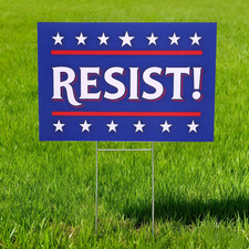 Double-Sided Weatherproof Resist Yard Sign with Stake, 18x12 Inch