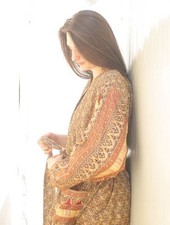 Robe longue en soie pure femme