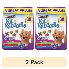 2 Pack Purina Kit & Kaboodle, Dry Cat Food, Chicken,Liver,Turkey,Oceanfish, 30lb 0.90 per pound