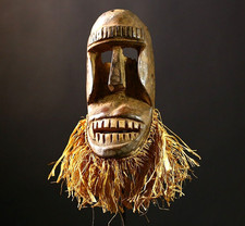 African Mask - Authentic Hand-Carved Tribal Dan Art Piece from Liberia-G3701