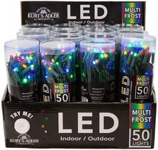 50 LED 5MM Multi-Color Frost Lights Green Wire
