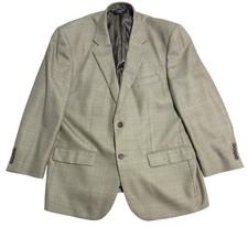 Joseph  Feiss Gold Blazer Mens 44 Short Brown Wool Two Button Sport Coat Plaid
