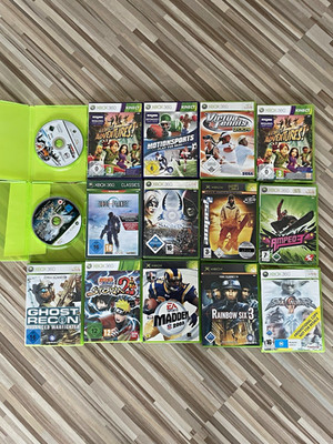verschiedene Xbox 360 Spiele - Kinect!, MotionSports, Virtua Tennis, Auto, Ghost