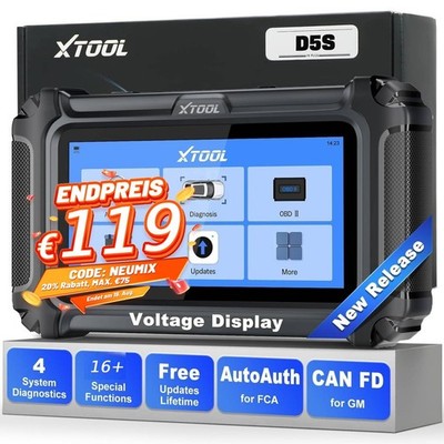 2026 XTOOL D5S OBD2 Diagnosegerät Fahrzeugdiagnosegerät Fehlercode-Lesegerät