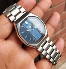 Seiko 1981 Vintage Retro Ultra Rare Auto TV Blue Linen Sunburst Dial JDM OEM SS
