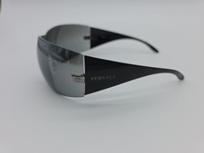 Versace MOD 2054 Shield Sunglasses 1001/88 Black Italy Vintage